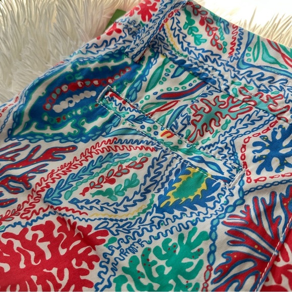 Lilly Pulitzer Callahan Shorts Let Minnow Coral Reef Print Size 00 NWT - Picture 8 of 12
